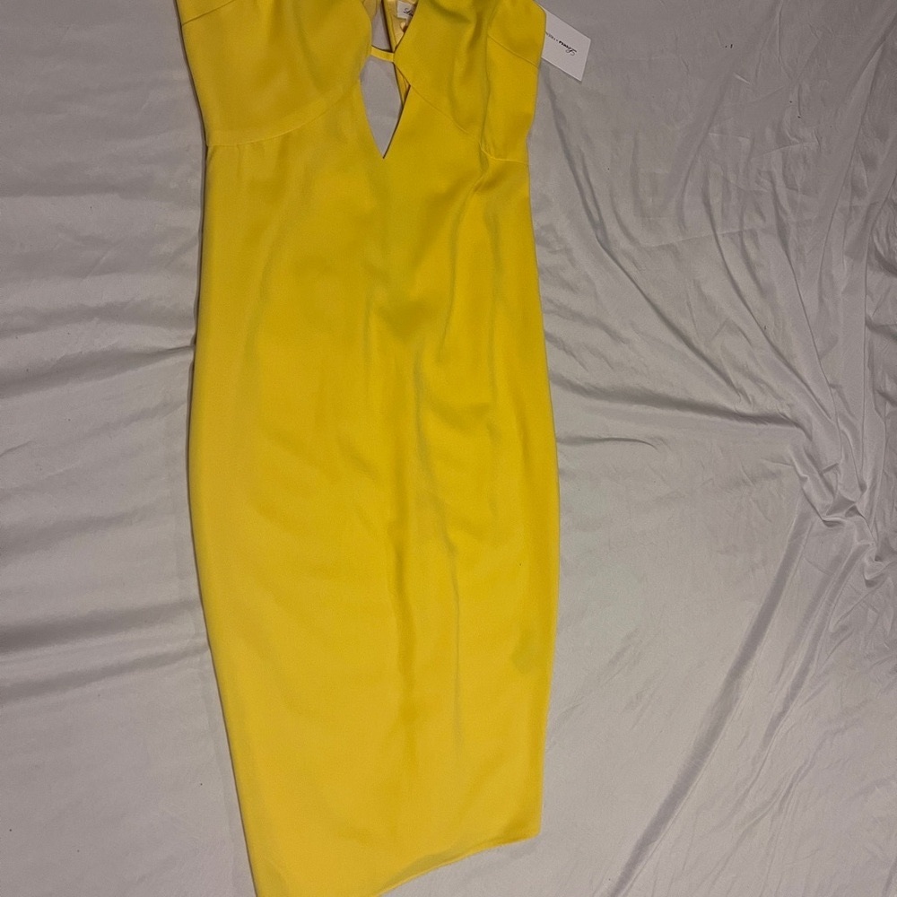 Lovers + Friends Yellow Plunge Neckline Sheath Dress
